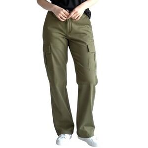Klassy Network Women's Cargo Pants Olive Green  Pocket Cotton Spandex Size S